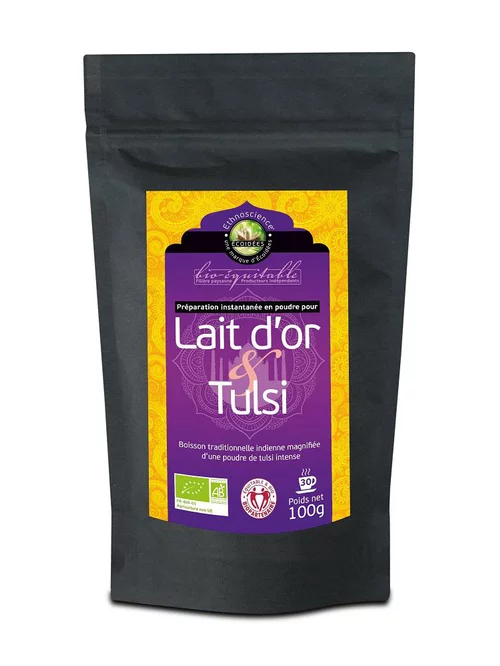 Mélange lait d'or au Tulsi bio équitable Ethnoscience - 100 g