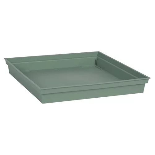 Soucoupe carrée en polypropylène vert laurier Eda Toscane - 26,7 x 26,7 cm