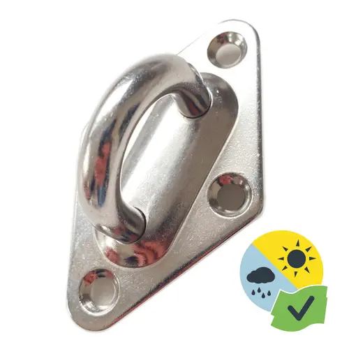 Pontet pour voile d'ombrage coloris gris en inox Gard&Rock - Ø 8 cm