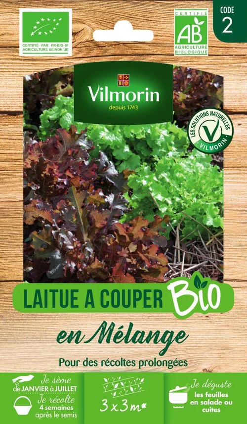 Laitue à couper Bio en mélange Vilmorin - graines à semer