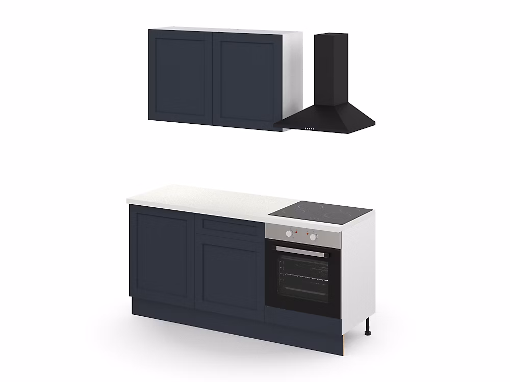 Cuisine complète GoodHome Artemisia bleu mat 2 caissons hauts + 3 bas sans électroménager l.80 cm – Réf. WKOSWLPEA9974761628