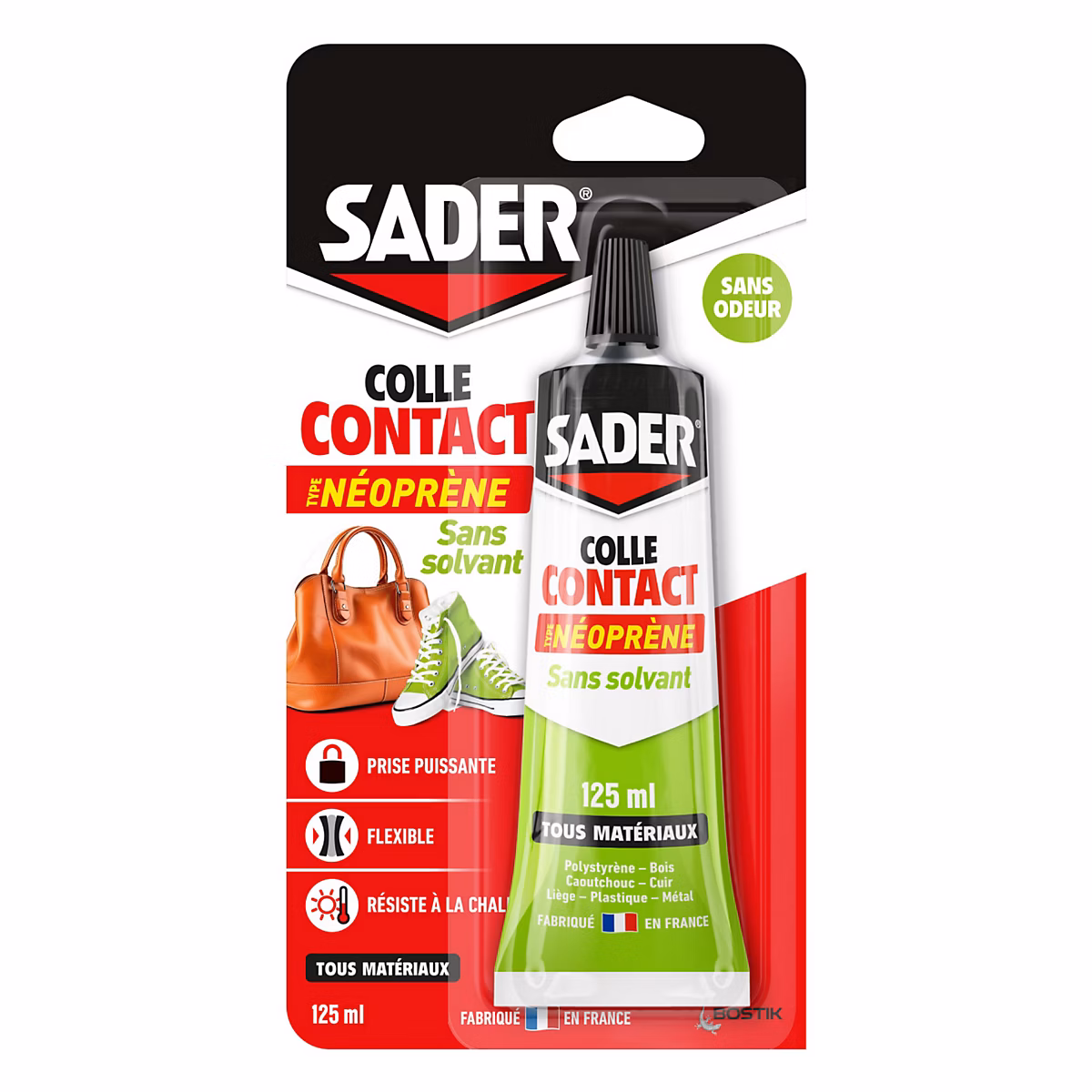 Colle contact Sader Néoprène sans solvant 125ml | Colle