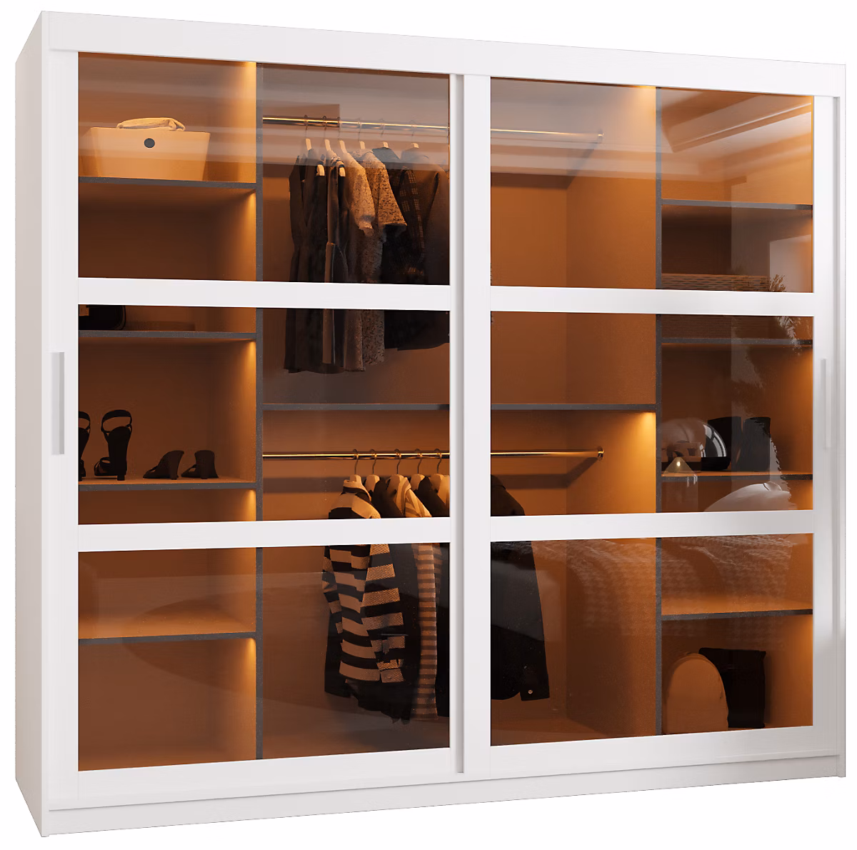 Armoire penderie – Armoire Dome a portes coulissantes H. 200 x L. 200 x P. 62 2 portes
