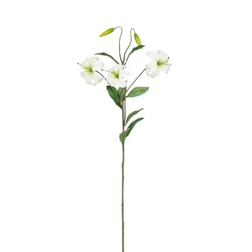 Tige de lys tigre artificiel en plastique recyclé crème - 106 cm