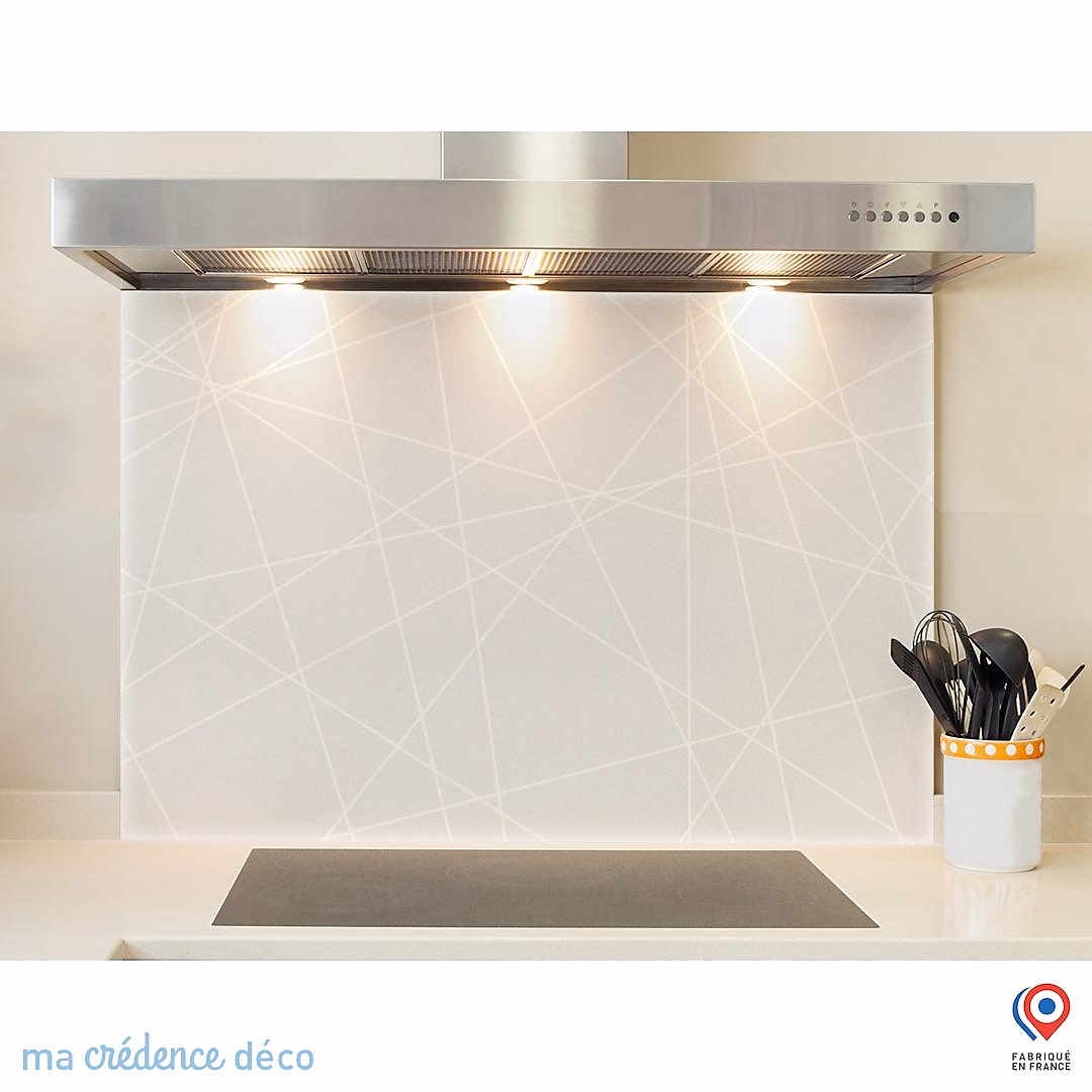 Crédence cuisine fond de hotte Jeux de diagonales – Verre trempé | L 90 cm x H 50 cm | MaCrédenceDéco