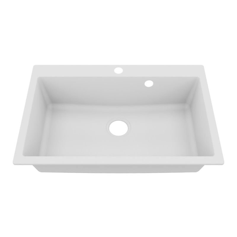 Cuve RESIROC – évier 1 bac sans égouttoir, 76 × 50 cm, Blanc