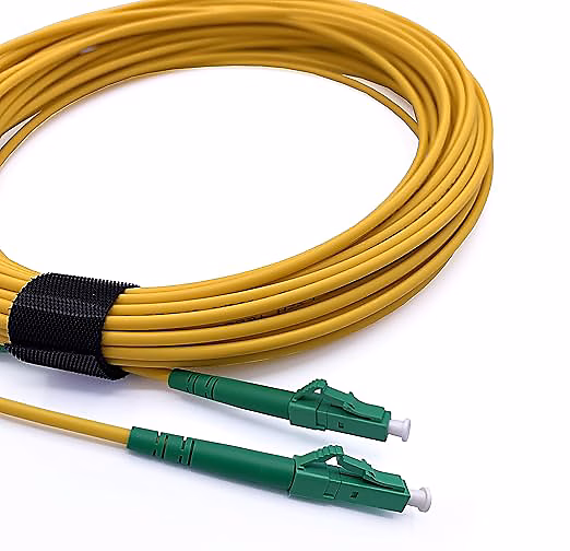 Elfcam | Câble Fibre Optique LC/APC à LC/APC – 70m (Jaune) – Jarretière Optique Simplex Monomode 9/125um LSZH
