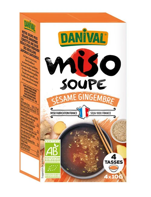 Soupe Miso sésame gingembre bio Danival - 4 x 10 g