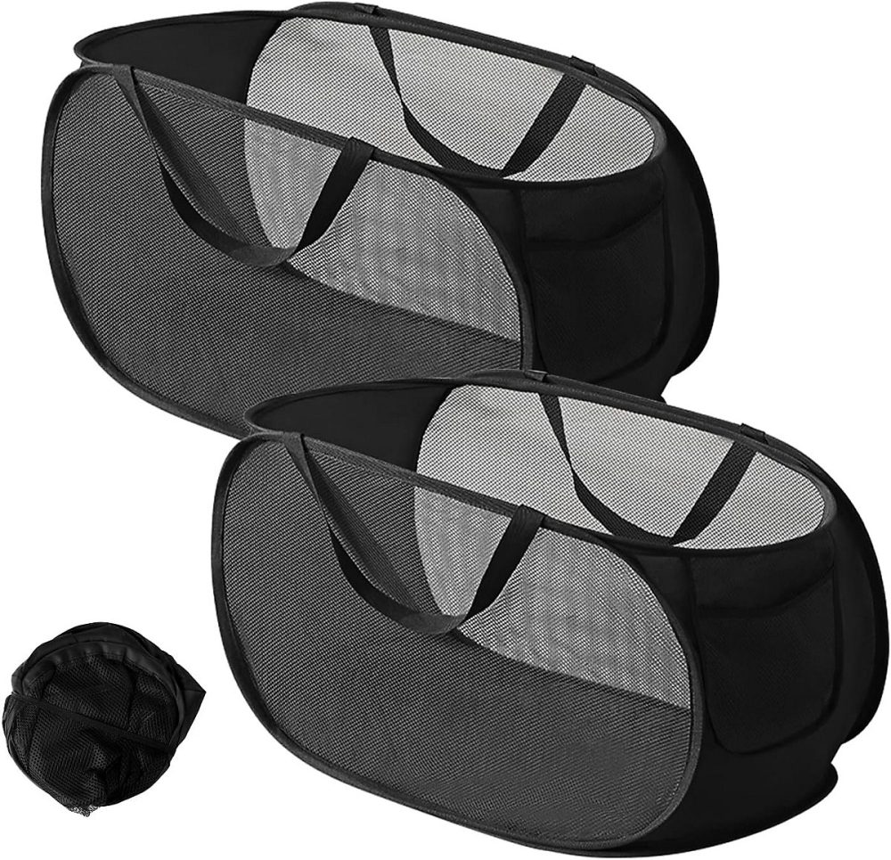 Accessoires de salle de bains – 2 Panier à linge pliable 75L Carré