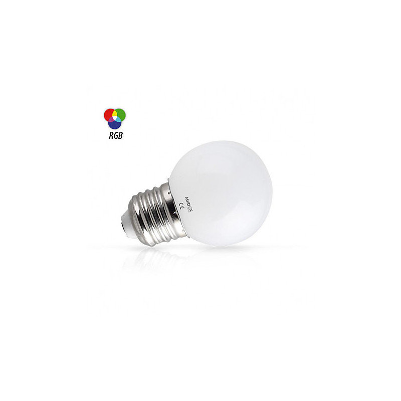 Ampoule LED E27 1W 45mmx66mm – RGB