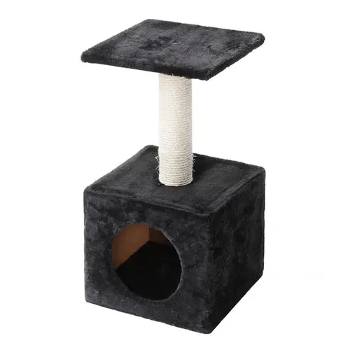 Arbre à chat avec panier et griffoir coloris noir Abey classic - 60 cm