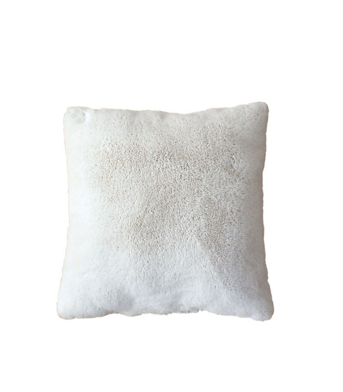 Coussin effet fourrure 40 × 40cm – 40 × 40cm, Blanc
