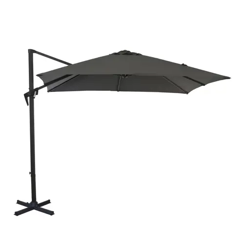 Parasol déporté carré coloris gris - 250 x 250 cm
