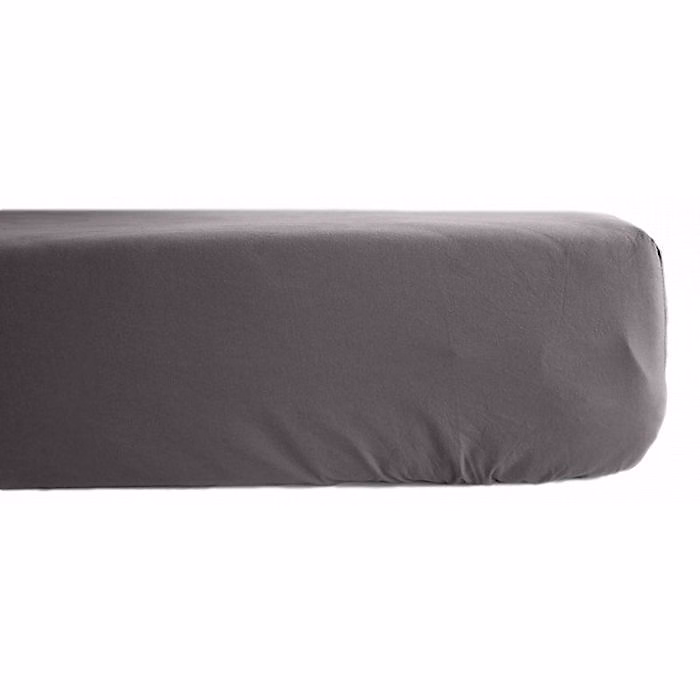 Drap housse percale pur coton peigné longues fibres 80 fils/cm² avec bonnet de 35 cm Vent du sud – 90x190 | Ardoise