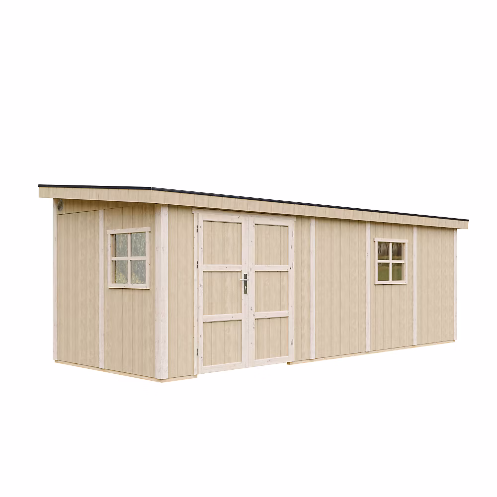Abri de Jardin Qualité Premium 14 – 3 m², H231 × 248 × 648 cm, Sans plancher e paroi latérale M941B, Timbela