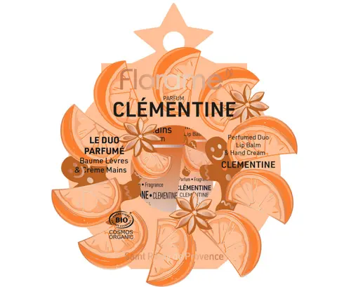 Coffret duo parfumé clémentine coloris orange Cosmos Organic