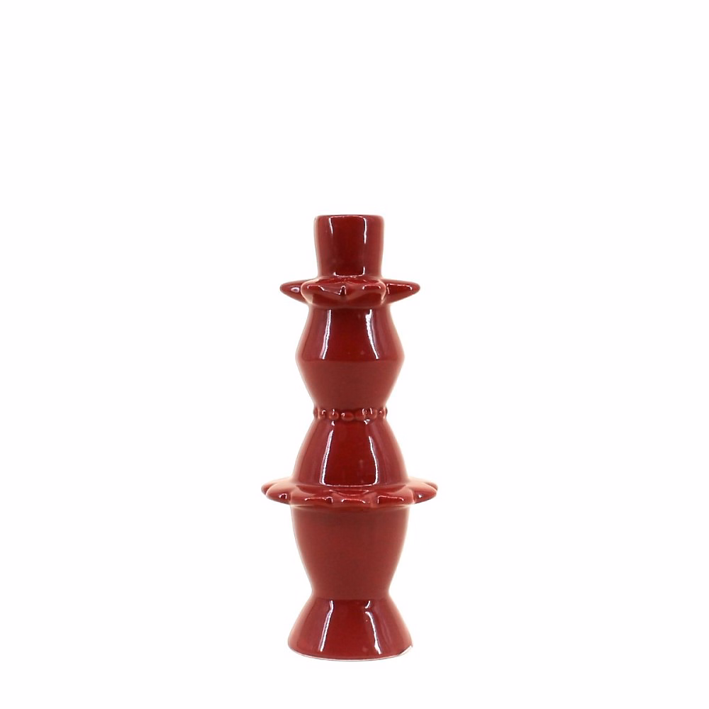 Bougeoir ceinturé en céramique bordeaux 23cm – Réf. FAUTQJWEH9916456267