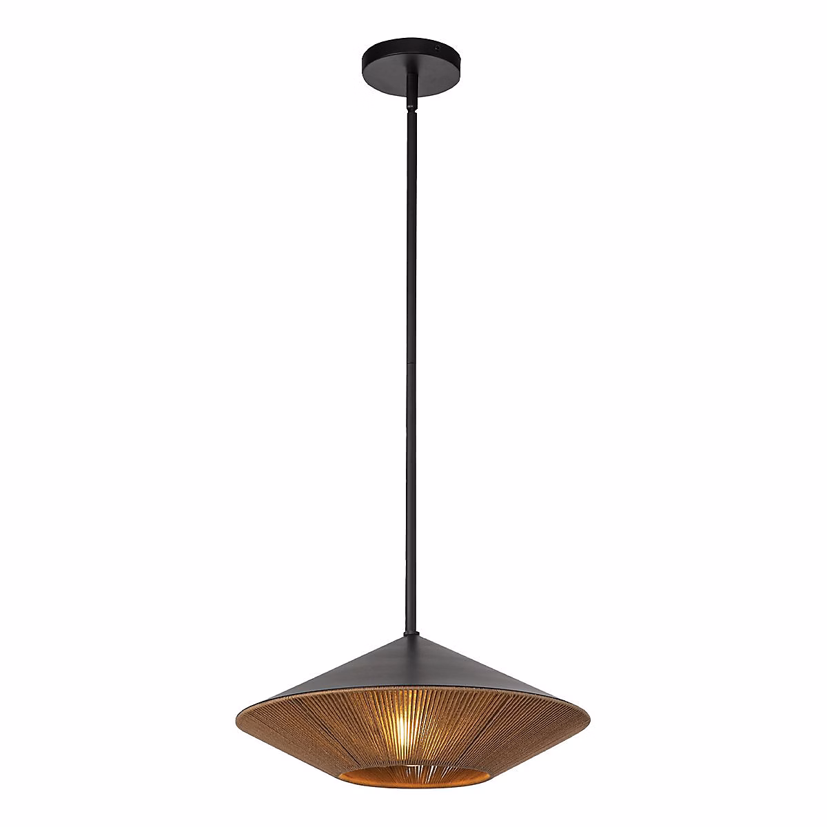 Elstead Alora Mood Daphne Plafonnier suspendu dôme contemporain noir mat | naturel – 1 ampoule E27