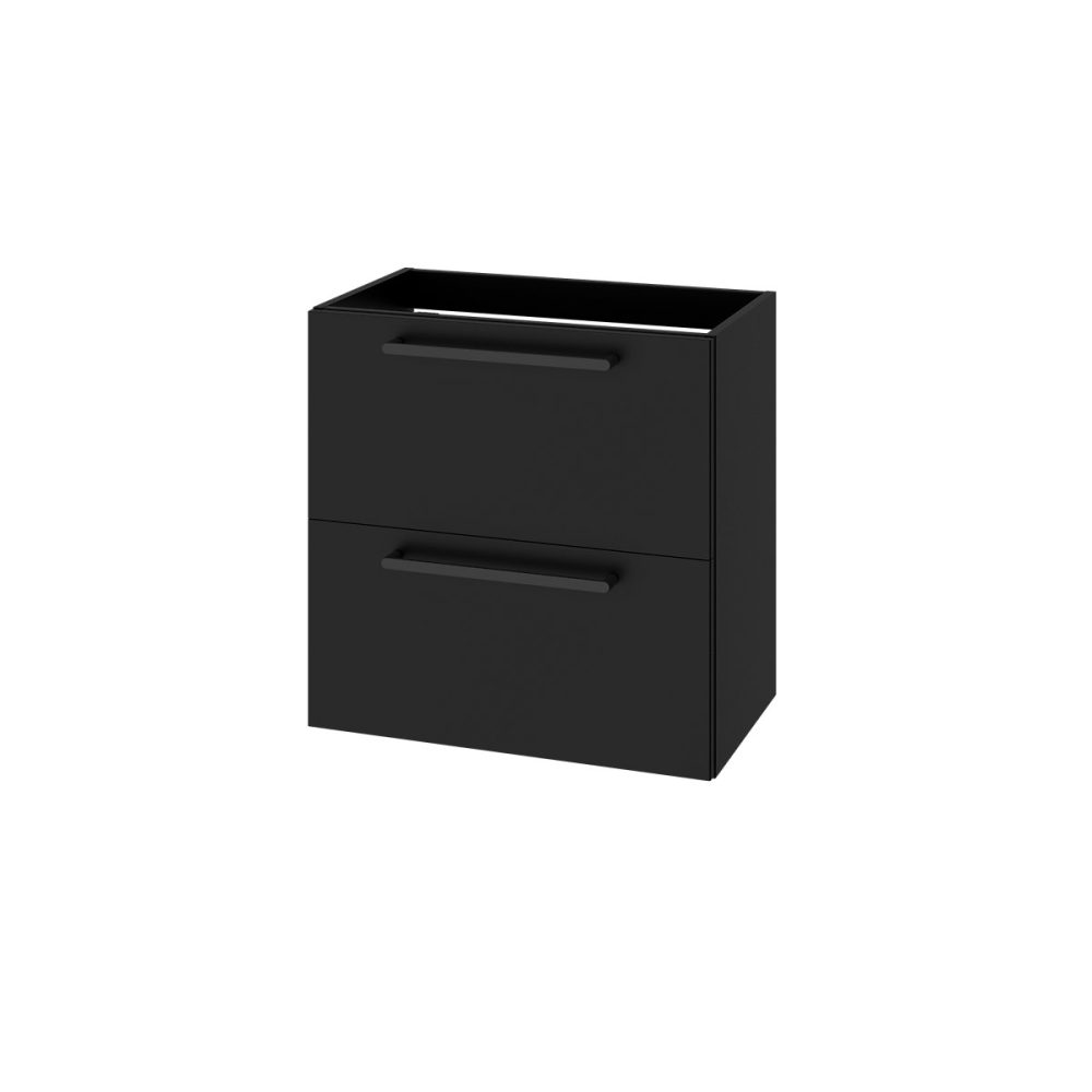 Meuble sous vasque suspendu noir 2 tiroirs l.60 x H.60 x P.36 cm GoodHome Imandra – Réf. ZLOBTNLGH5691331658