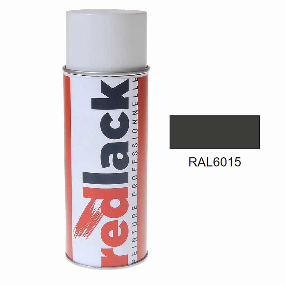 Bombe de peinture Aérosol – spray, 400ml, RAL 6015 Olive noir, Satiné, multisupport, Redlack, RAL6015