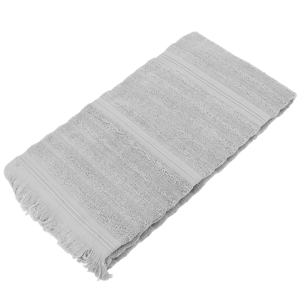 Drap de douche 70 × 140 cm NATURAL STRIPES gris platine