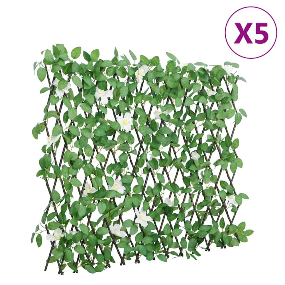 vidaXL Treillis de lierre artificiel extensible vert 5 pcs 180x60 cm – Décoration de jardin