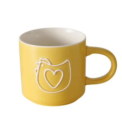 Mug en new bone coloré avec motif animal Frieda - Ø 9,3 x H 8,9 cm