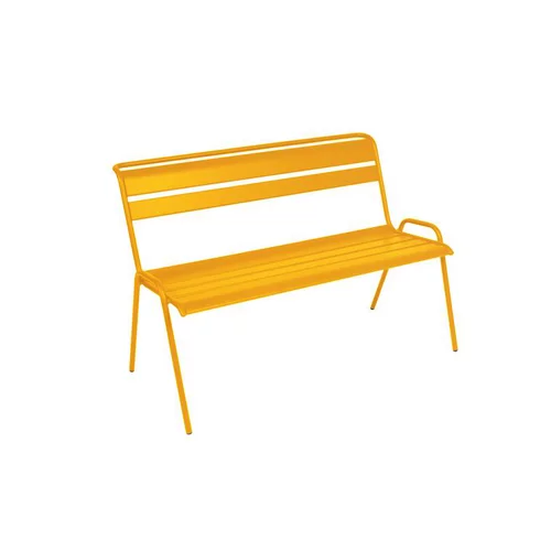 Banc coloris jaune en acier Monceau - 116 x 60 x 85 cm