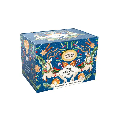 Thé de Noël gingembre cannelle bio Provence d'Antan - 36 g dans une boîte en métal