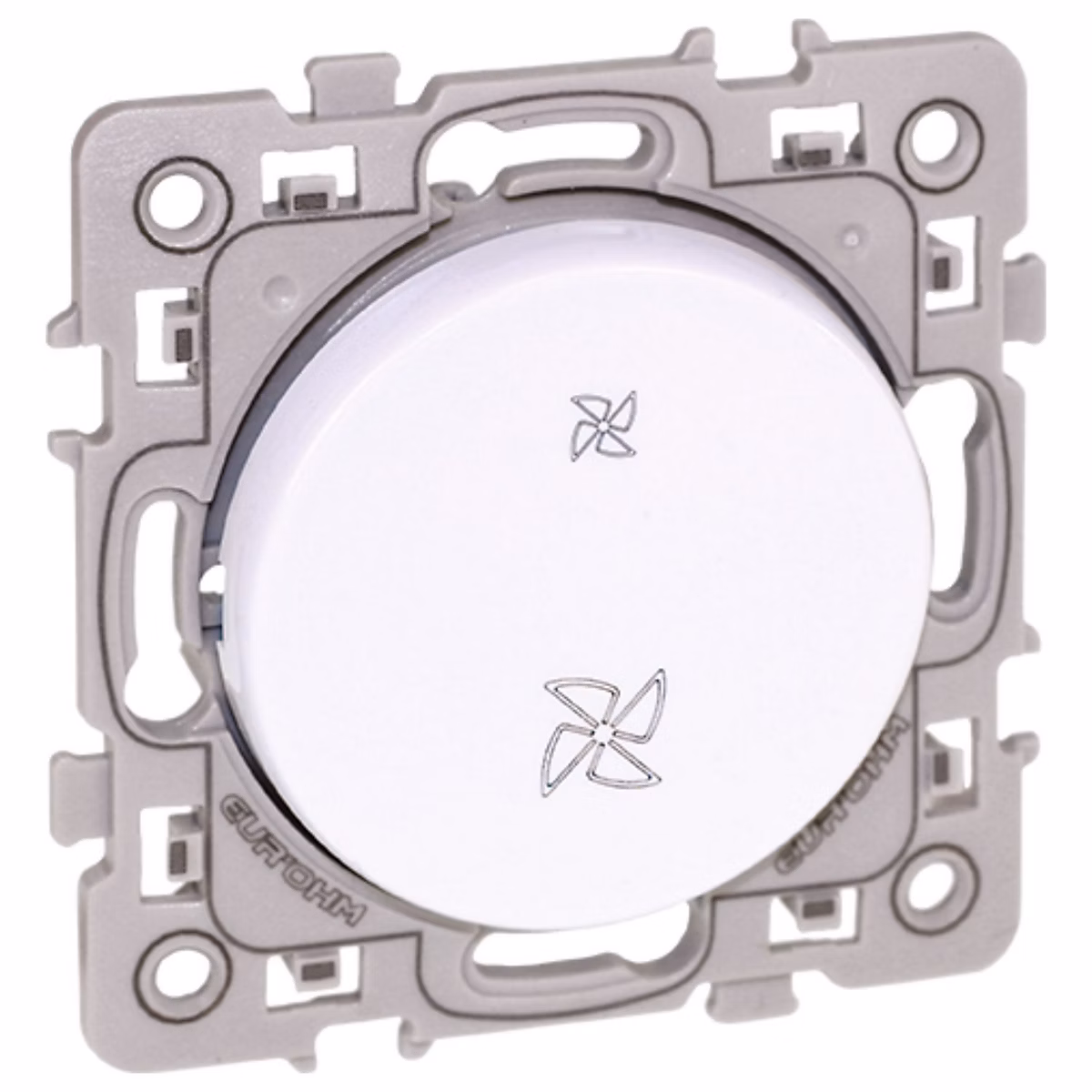 Interrupteur et prise – 60217 Eur'ohm Square Poussoir à Contact Nf ( Normalement Fermé) Blanc Pour Commande De Bouche D'extraction Vmc Hygroréglable