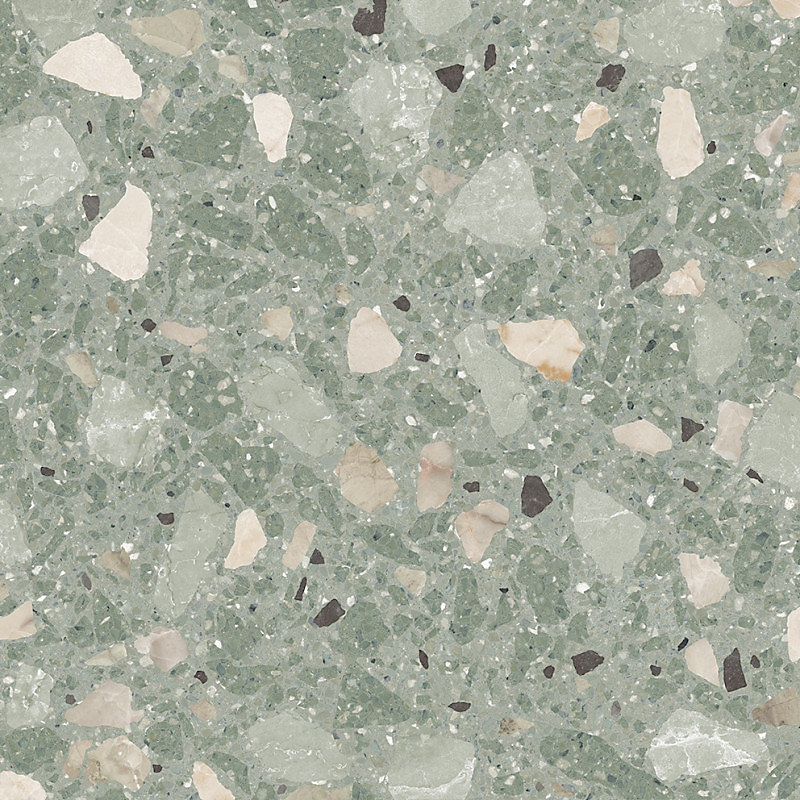 Carrelage sol extérieur antidérapant effet terrazzo 80 × 80 cm MONACO R VERDE ANTIDESLIZANTE