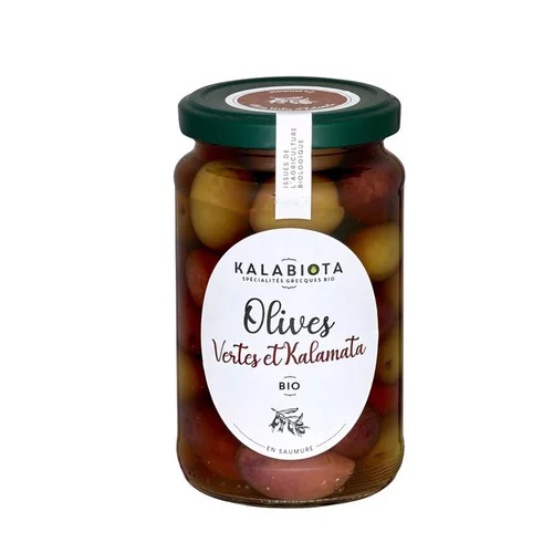 Olives Vertes et Kalamata pot 320g