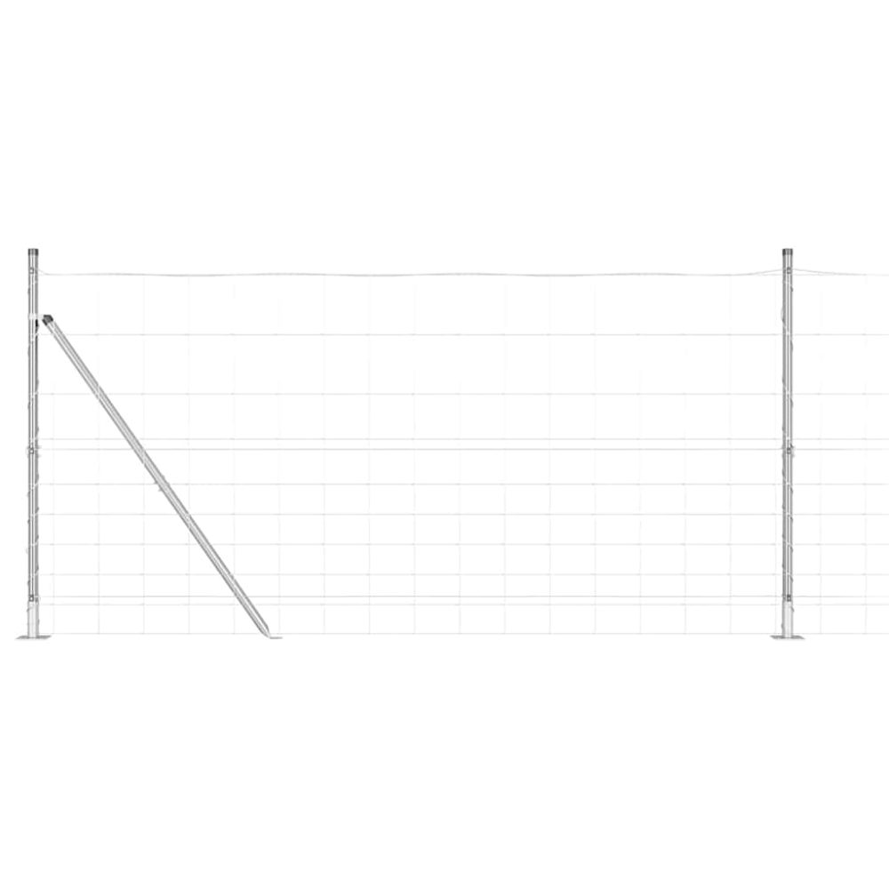 vidaXL Clôture en fil soudé avec base en béton 25 x 1,2 m Argenté – Aménagement du jardin