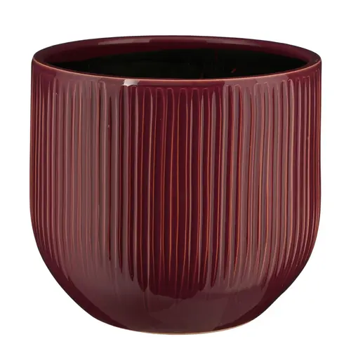 Pot rond cannelé coloris violet Pablo - 20 x Ø 25 cm