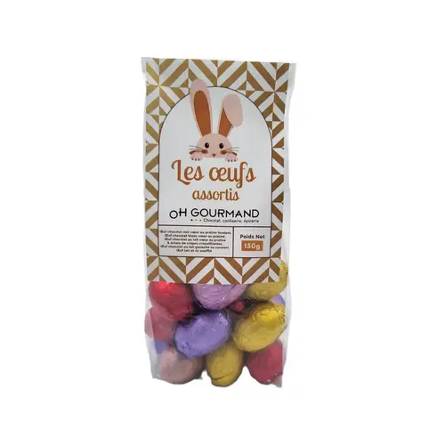 Sachet œuf chocolat coloré mixte Oh Gourmand - 150 g