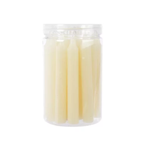 Boite de 22 mini bougies cierge ivoire - 10,5 cm