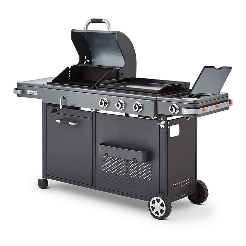 Brasero – Barbecue Bi | Energy Metal XL Barbecue Charbon et Plancha 60 × 42 cm à gaz avec brûleur latéral