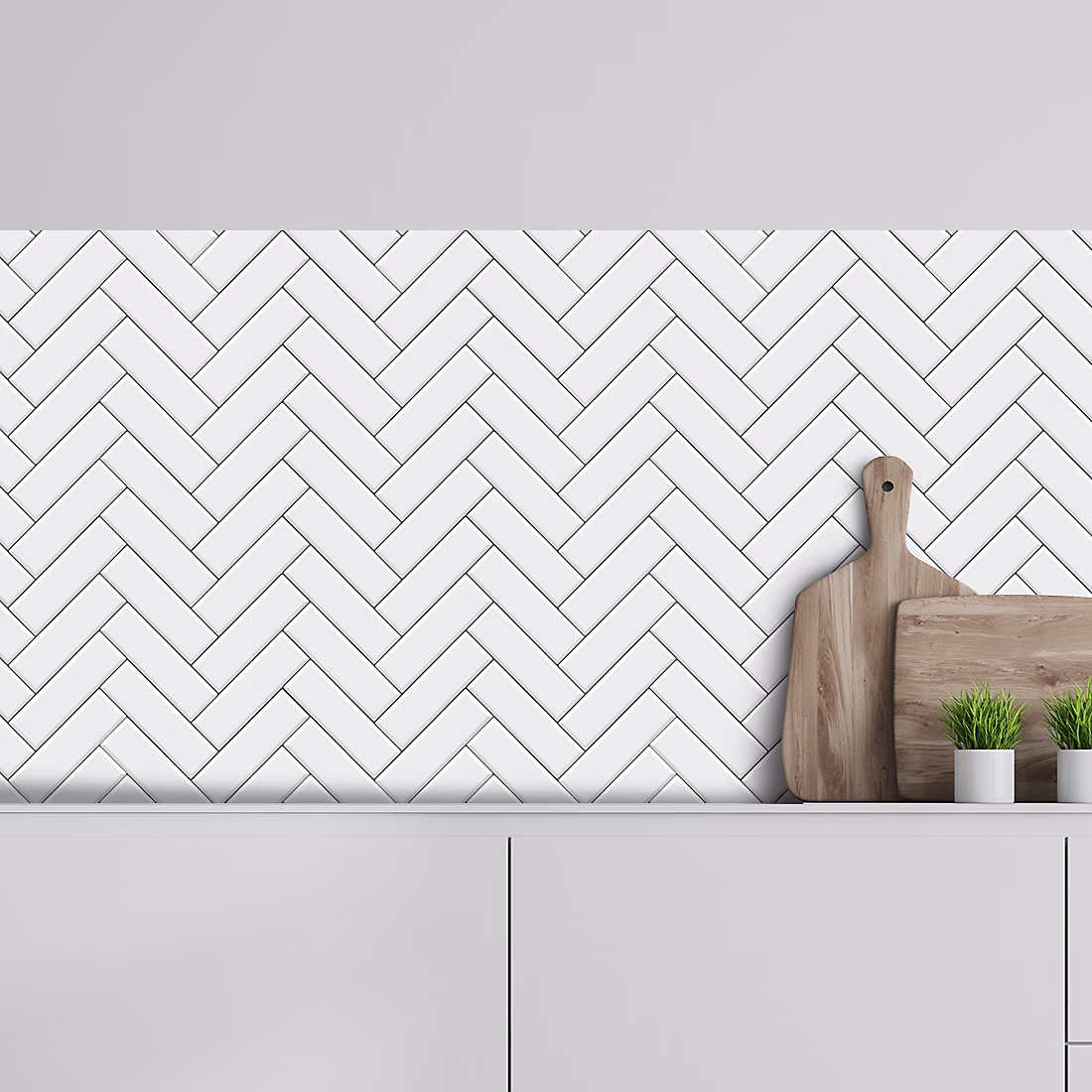 Crédence adhésive imitation brique blanche 60 × 300 cm