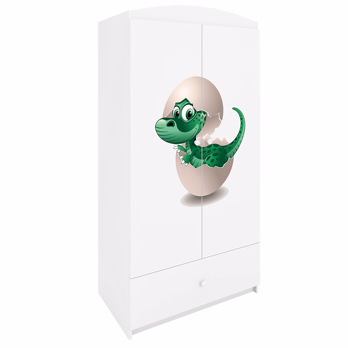 Armoire pour enfants Babydreams Armoire à portes battantes Armoire Petit Dino Blanc – Réf. TNVHHMRXB1495490447