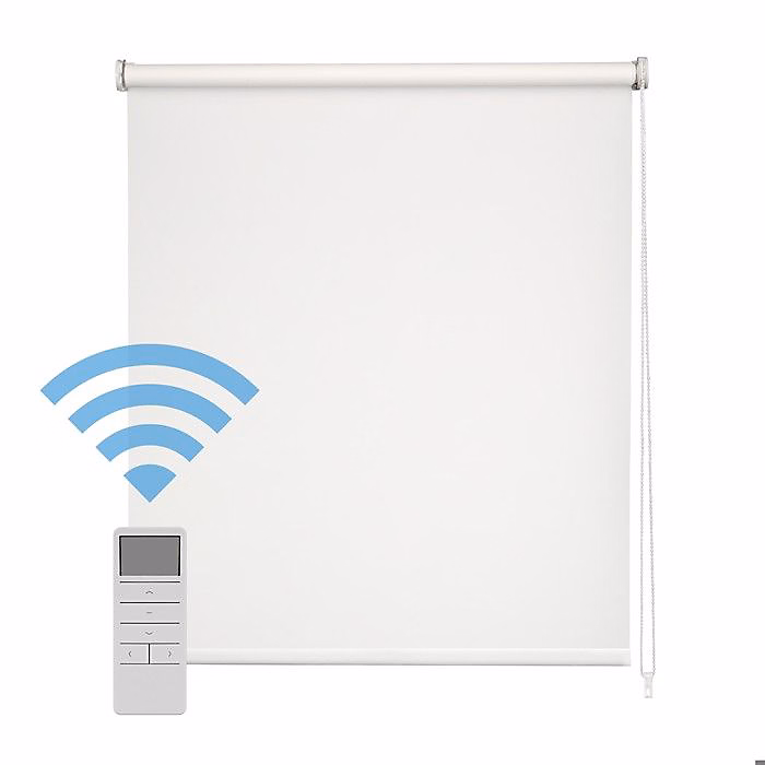 Easydeco – Store Enrouleur motorisé à batterie Translucide (Blanc | 120 × 250 cm)