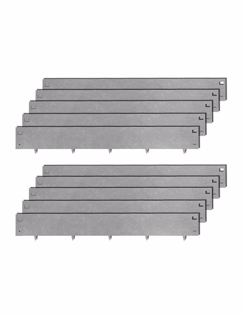 10pcs Bordure de Pelouse Métal Acier Galvanisé 100 × 15 – 5cm épaisseur 1mm, madecoupesurmesure