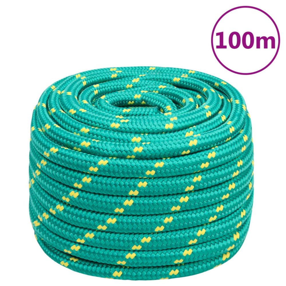 vidaXL Corde de bateau Vert 20 mm 100 m Polypropylène | 20 mm 100 m