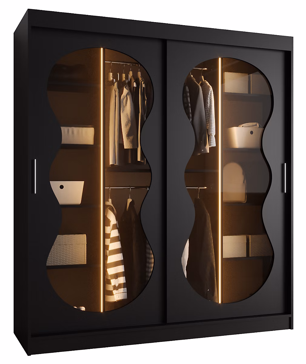 Armoire Bahrajn 2 a portes coulissantes H. 200x L.180 x P. 62 – 2 portes