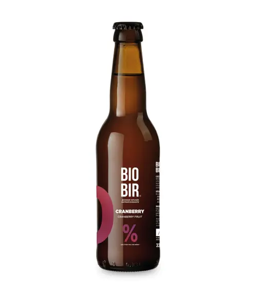 Bière sans alcool bio Biobir blanche Cranberry - 330 ml