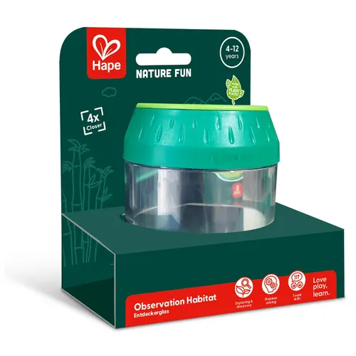 Boîte-loupe à exploration en plastique à base de plantes Hape à partir de 5 ans - 7,2 x 7,2 x 8,5 cm