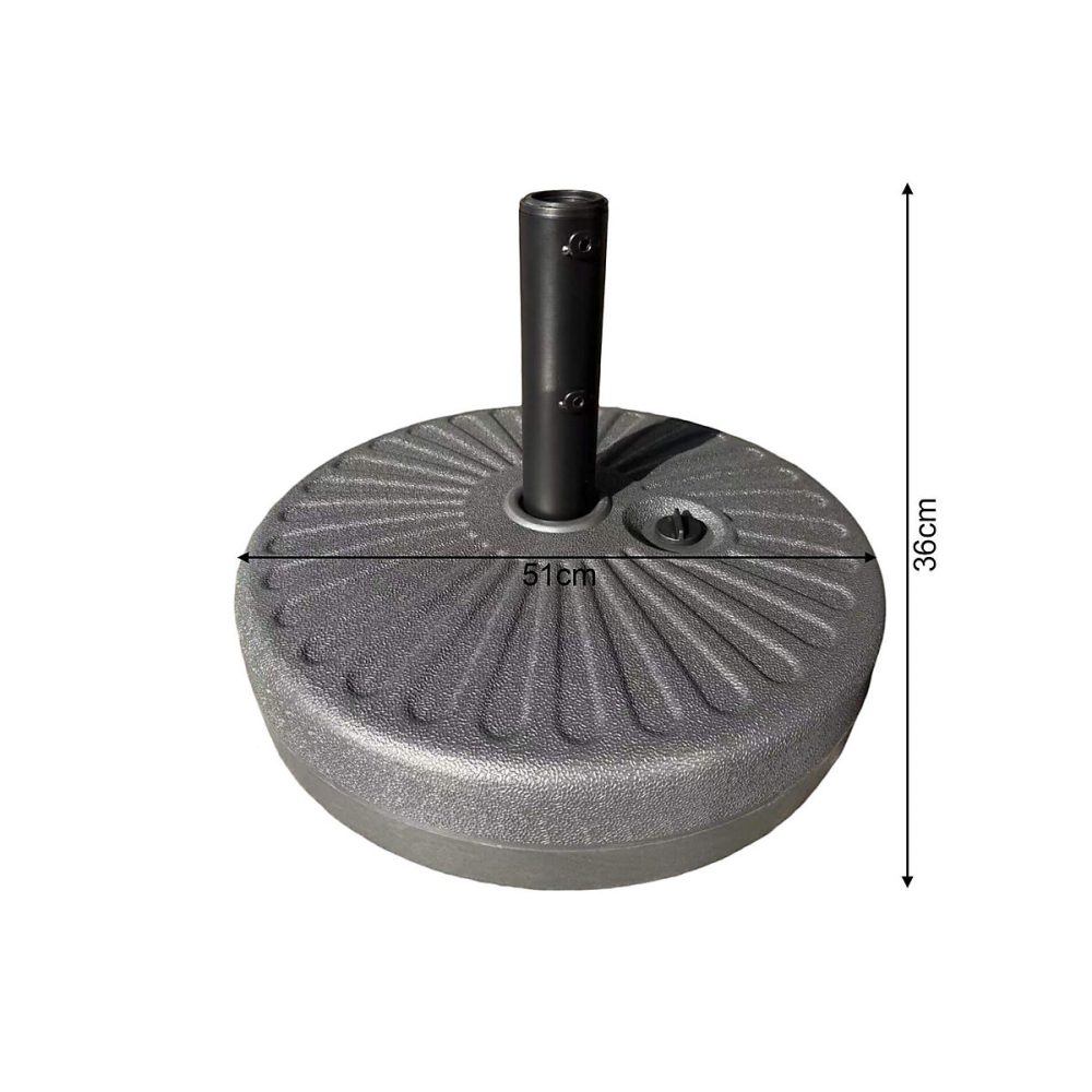 Parasol, pergola, tonnelle, store banne et voile d'ombrage – Base pour Parasol Rebecca Mobili Balsa 36x51x51 Hdpe Noir