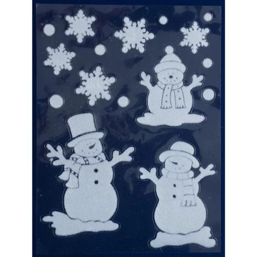 Etiquette bonhomme de neige et étoiles - 29,5x40 cm