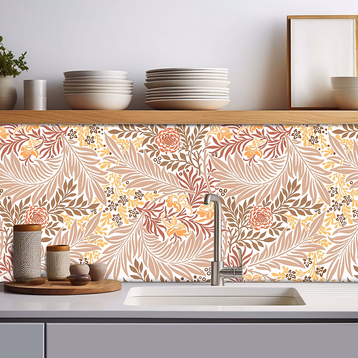 Crédence adhésive feuillage décoratifs 40 × 300cm