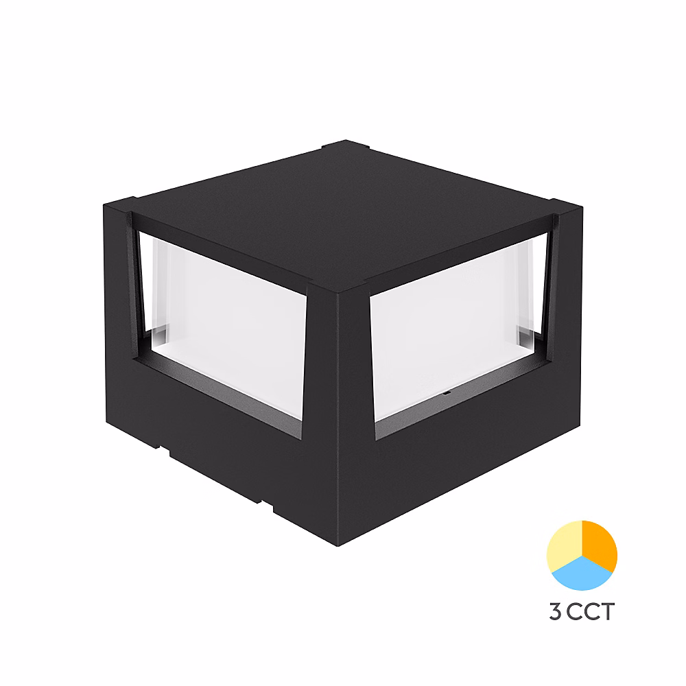 Luminaire et éclairage extérieur – Applique LED murale carré Braytron 15W 1450lm 3en1 Noir IP65