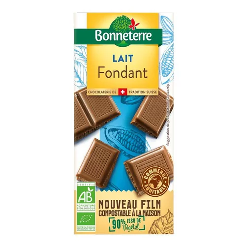 Chocolat au lait fondant bio Bonneterre - 100 g